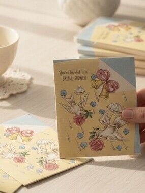 Vintage Bridal Shower Invitations 2 Sealed Packs 12 Count Each Envelopes